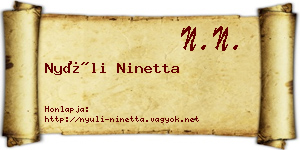 Nyúli Ninetta névjegykártya